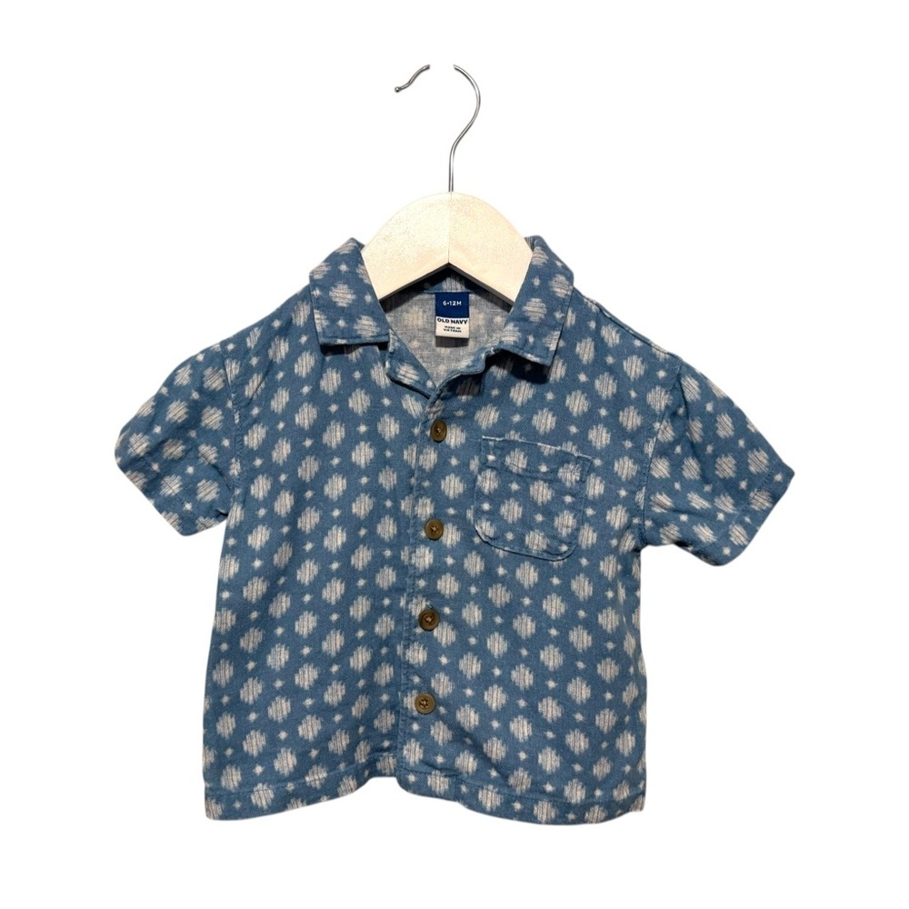 ⭐️ 5/$30 Old Navy Kids Linen S/S Button Shirt size 6-12 Months